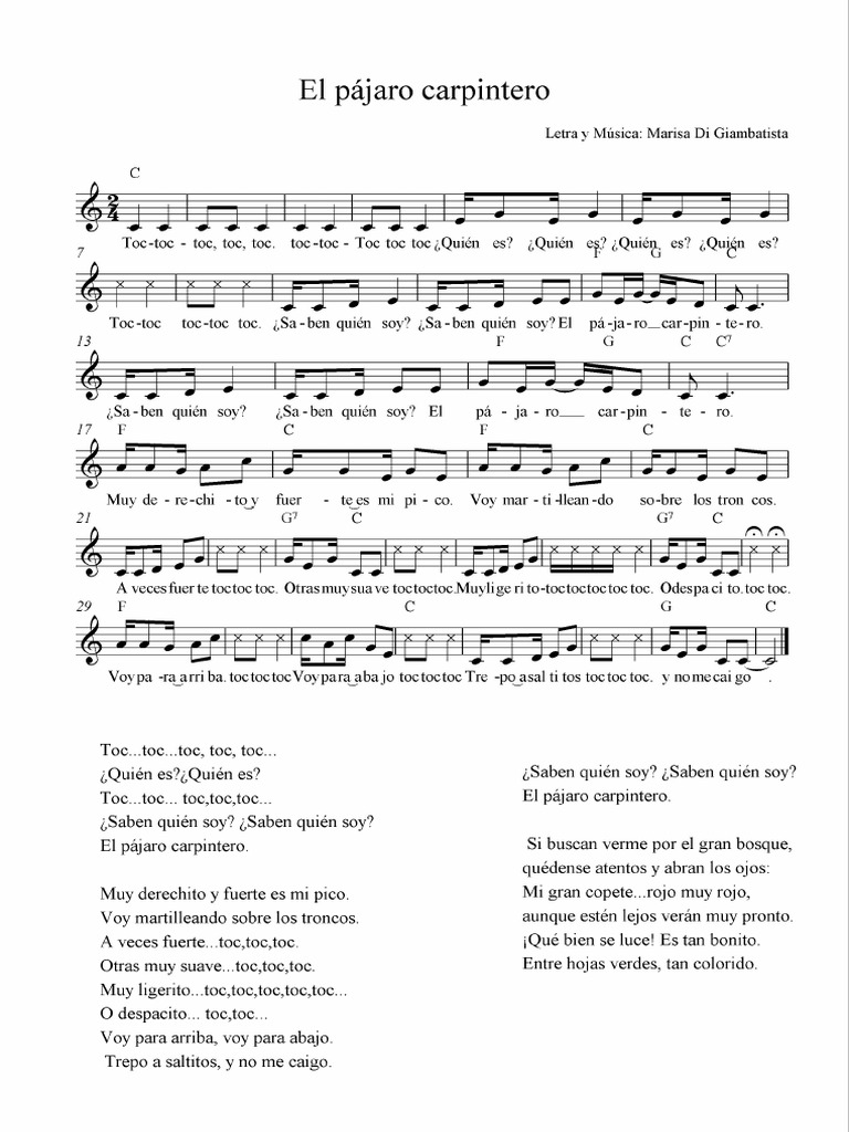 El Pajaro Carpintero el pajaro carpintero