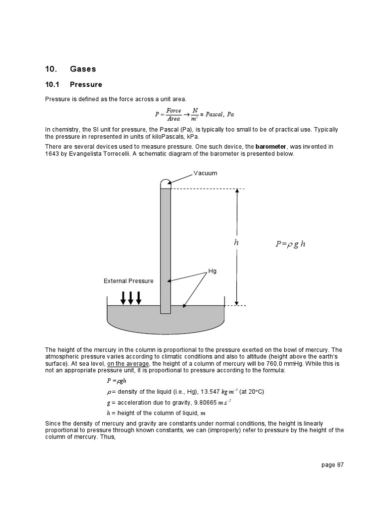 Understanding Gas Laws and Pressure | PDF | Pressure | Gases