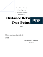 Distance Between Two Points: Alyssa Marie A. Castañeda GC11