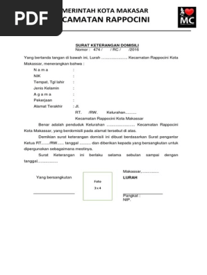 Surat Keterangan Domisili