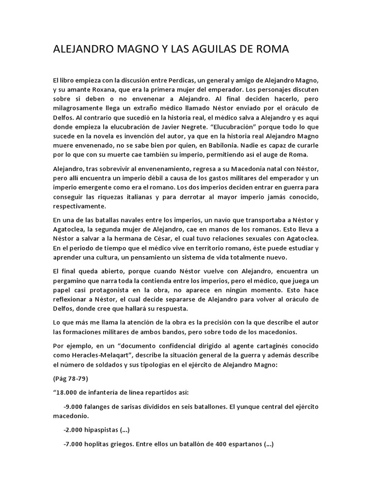 Alejandro Magno y Las Aguilas de Roma PDF Alejandro el Grande Macedonia (antiguo reino)