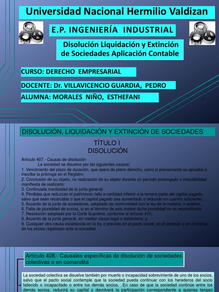 Disolucion Extincion Liquidacion De Sociedades Sociedad - 