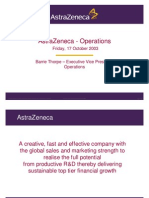 Astrazeneca - Operations: Friday, 17 October 2003 Barrie Thorpe - Executive Vice President Operations