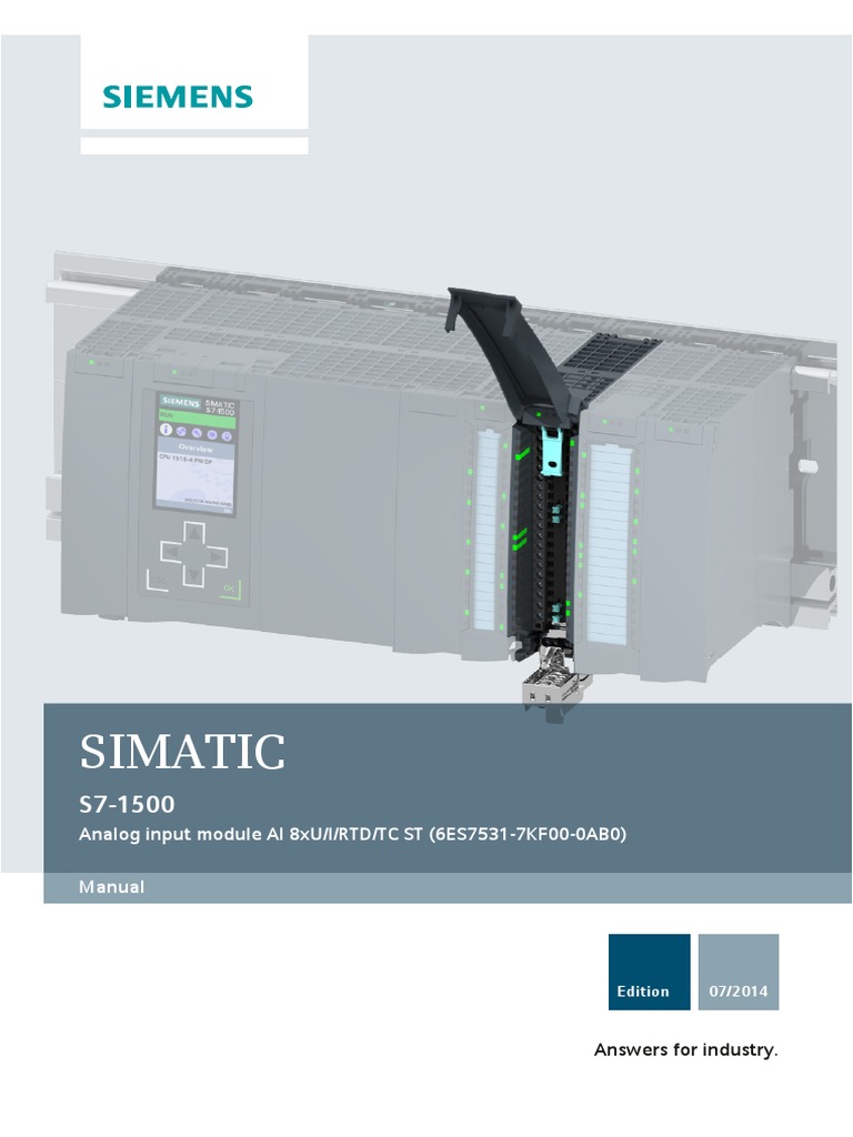 s71500 Ai 8xu I RTD TC ST Manual en-US en-US PDF | PDF | Analog To ...