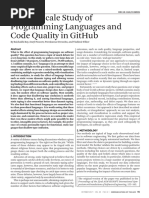 A Large-Scale Study of Programming Languages and Code Quality in Github