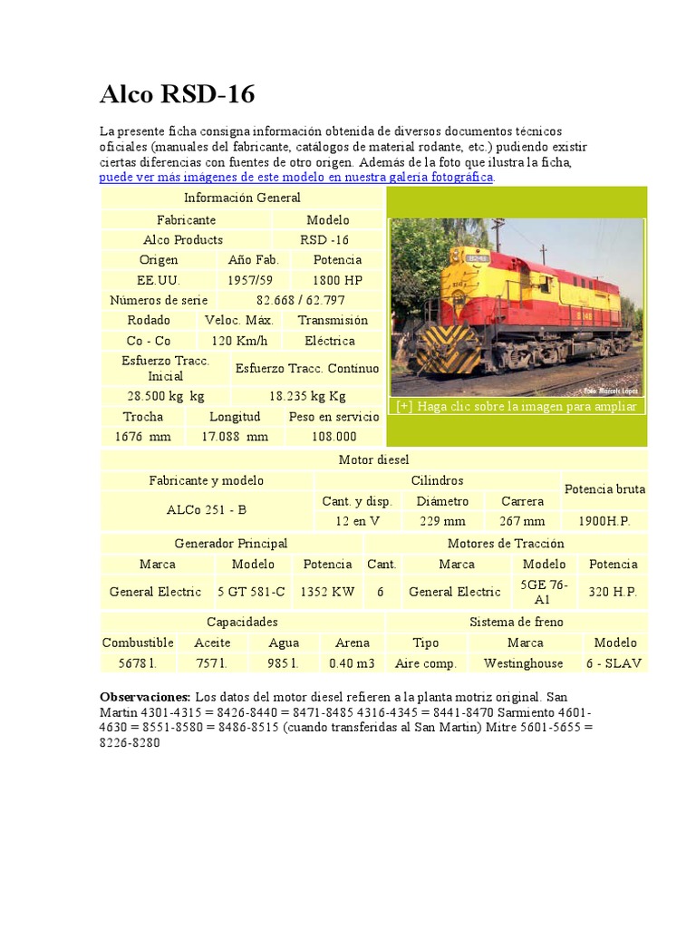 Alco RSD | PDF | Transporte ferroviario | Ingeniería de Transporte