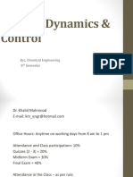 Process Dynamics & Control: BSC, Chemical Engineering 8 Semester