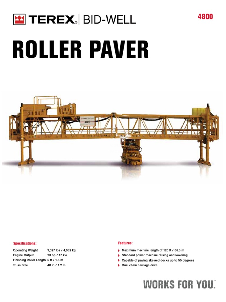 Terex Bid-Well 4800 Roller Paver Low Rez-20111007-085957 | PDF ...