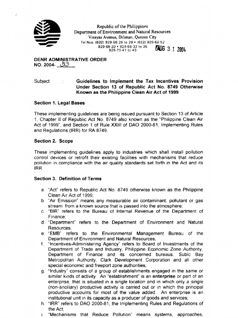 dao-2004-53-guidelines-to-implement-the-tax-incentives-provision