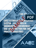 Cost Esti Mate Classi FI Cati ON System - AS Appli ED I N Engi Neeri NG, Procurement, AND Constructi ON FOR THE Process I Ndustri ES