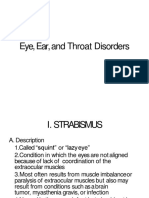 Eye, Ear, and Throat Disorders