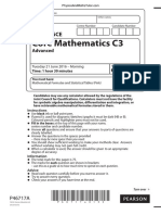 June 2016 QP - C3 Edexcel