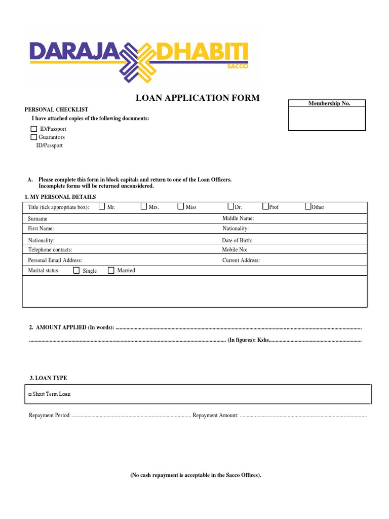 Personal Loan Application Form | PDF | Loans | Identity Document