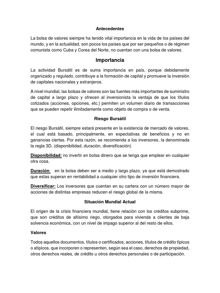 Riesgo y Actividad Bursátil | PDF | Bolsa | Bolsa de Valores