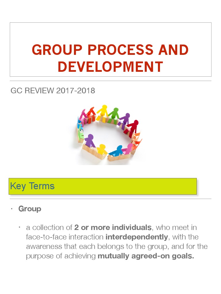 Group Process Definitions, Types of Groups PDF Group Psychotherapy Psychotherapy