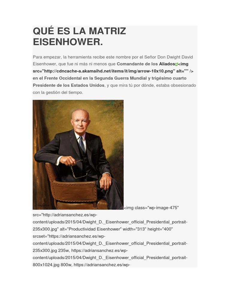 Matriz de Heisen Hower | PDF | Dwight D. Eisenhower | Conflicto armado