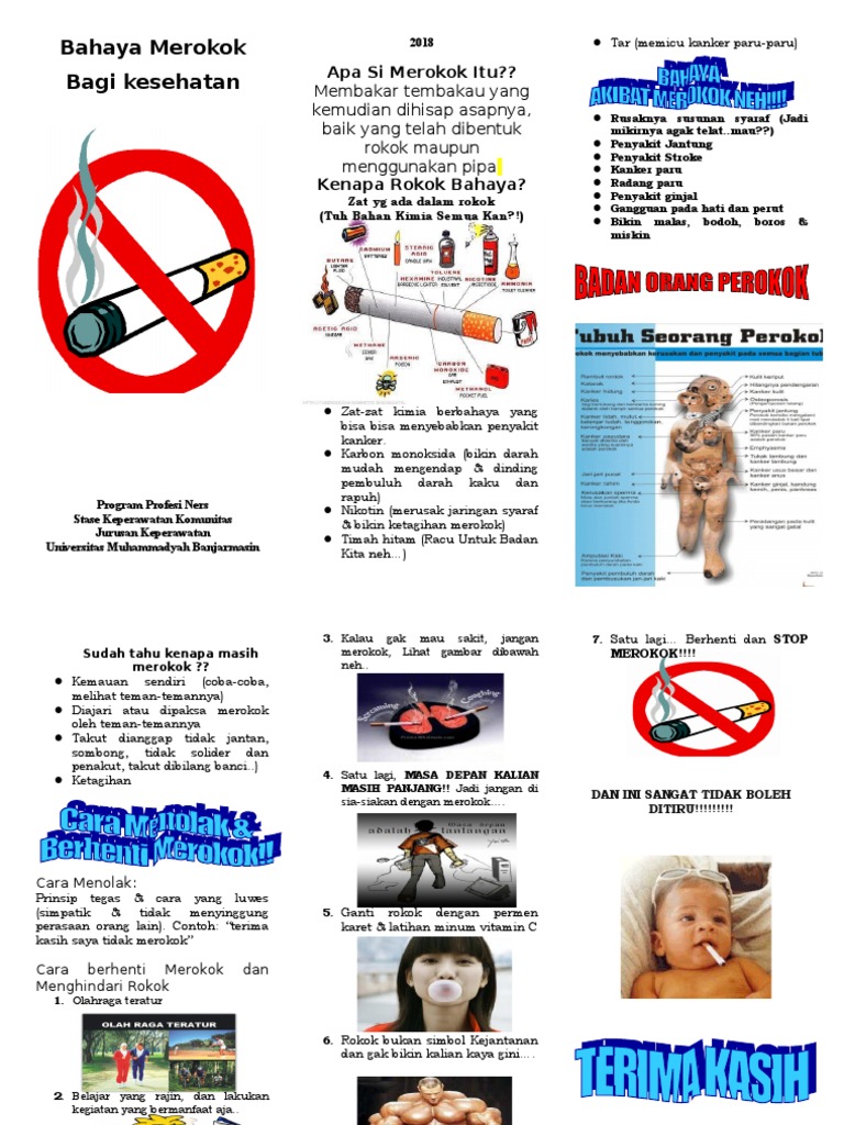Leaflet Bahaya Merokok SMP | PDF | Pengembangan Diri | Kesehatan Holistik