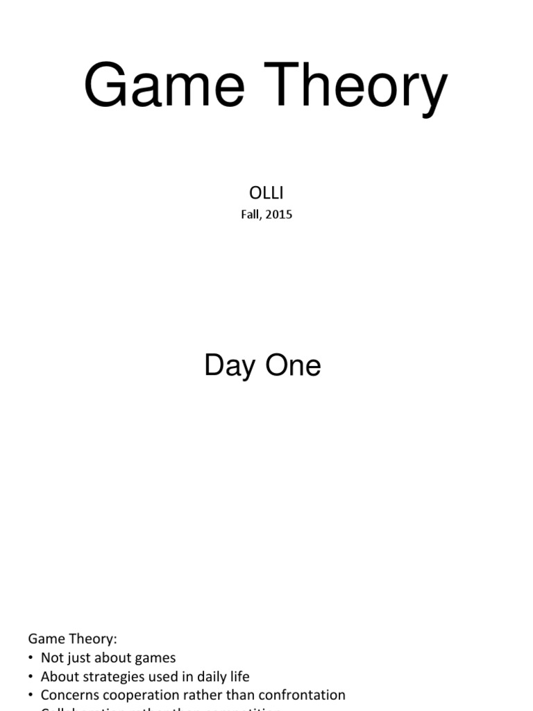 Game Theory 1 | PDF | Game Theory | Economics Of Uncertainty