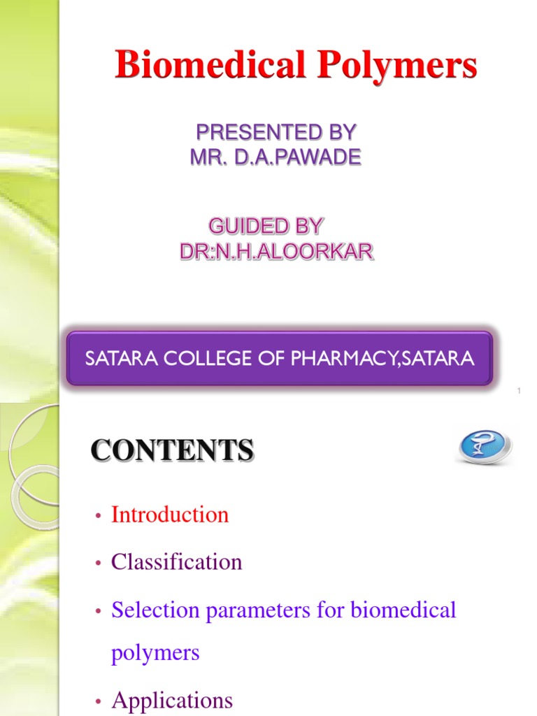 Overview of Biomedical Polymers | PDF | Tissue Engineering | Polymers
