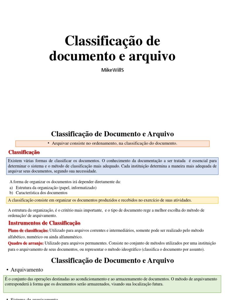 Classificação de Documentos e Arquivos | PDF | Documento | Science