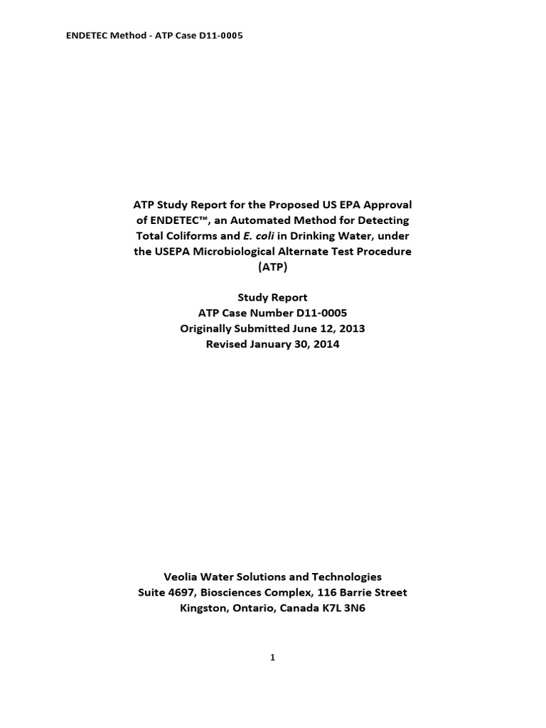 Tecta - Us Epa Atp Study Report | PDF | Sensitivity And Specificity ...