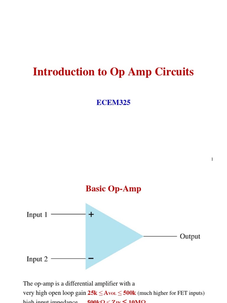 Introduction to Op Amp Circuits and Applications | PDF | Operational ...
