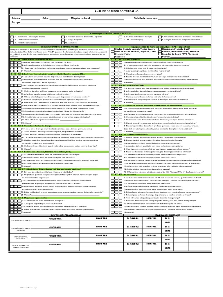 Art Analise de Risco Do Trabalho PDF | PDF