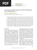 East European Public Support for NATO Membership- Fears and Aspirations