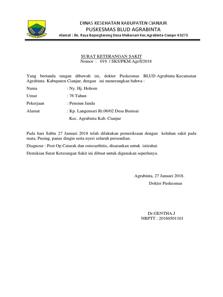 Surat Keterangan Kematian Dokter