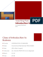 Introduction to Business Teaching Plan