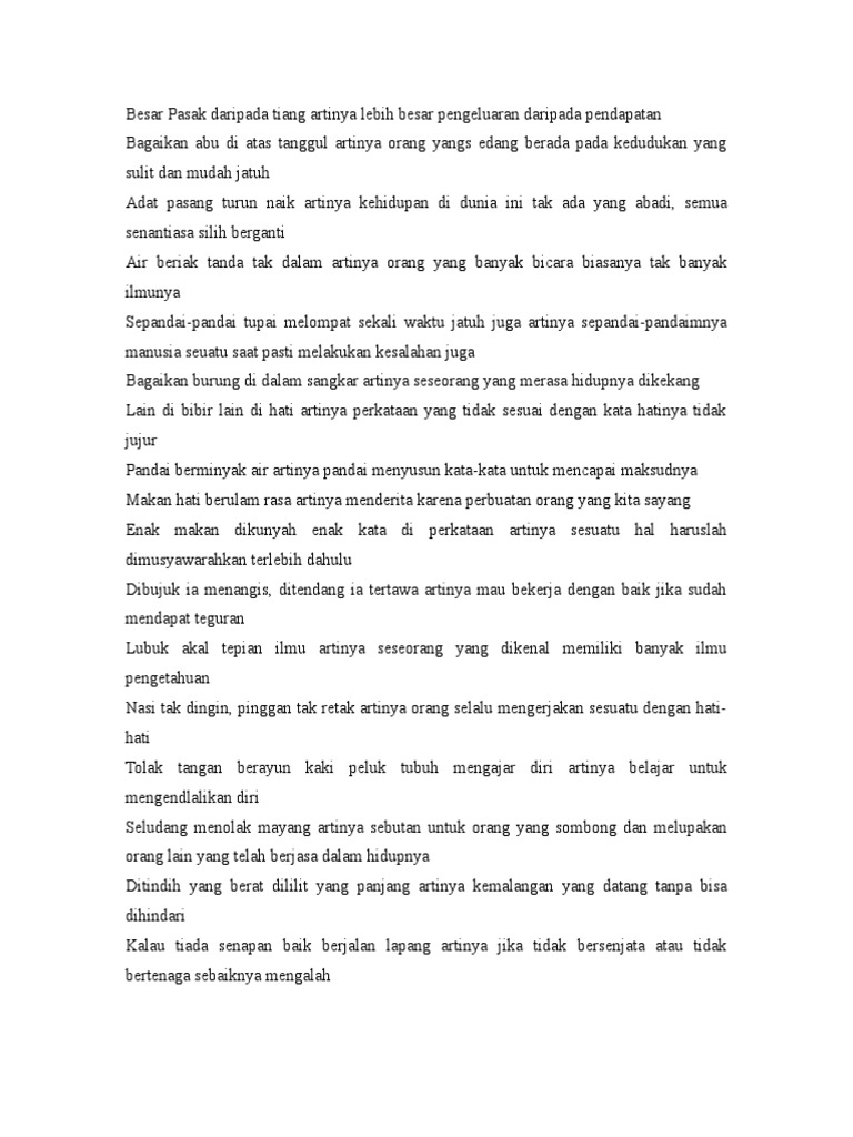 Besar Pasak Daripada Tiang Artinya Lebih Besar Pengeluaran Daripada