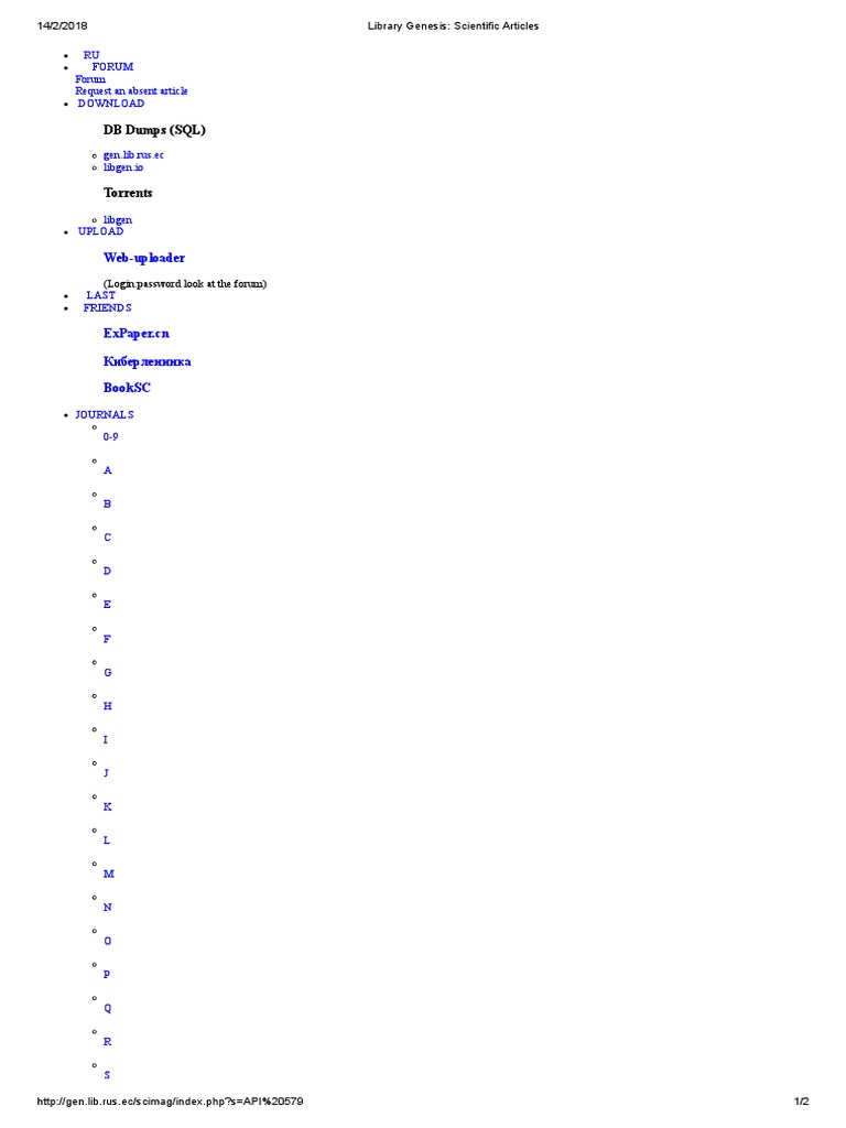 Library Genesis - Scientific Articles PDF | PDF | Information.