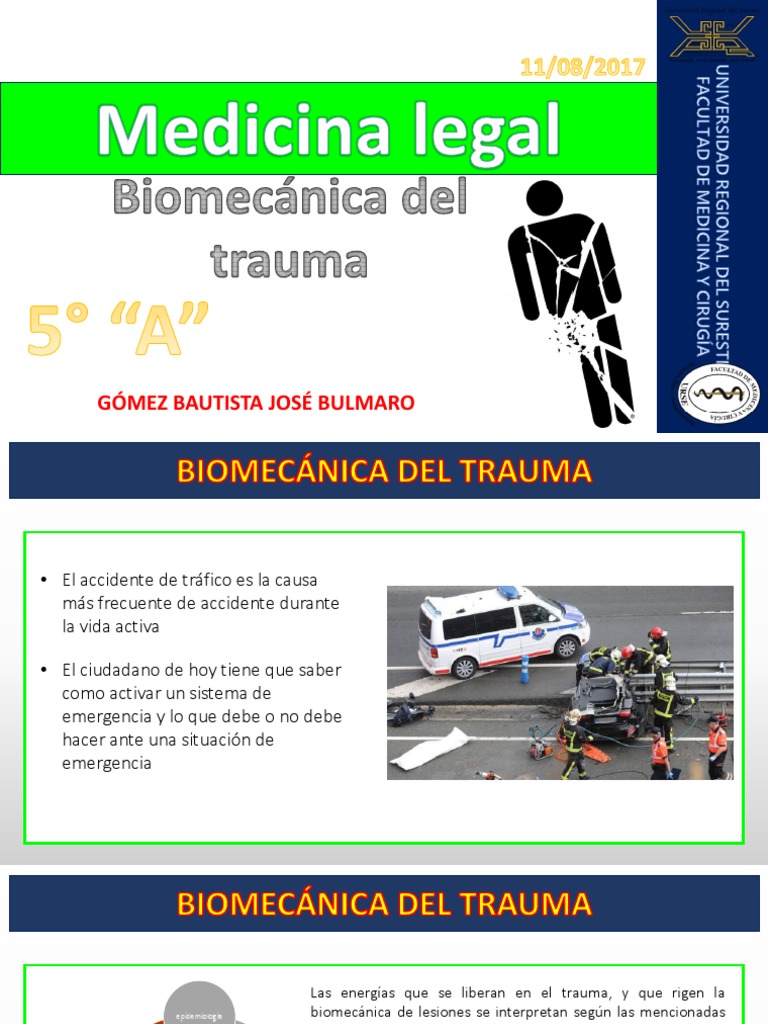 Biomacanica Del Trauma | PDF | Movimiento (física) | Lesión