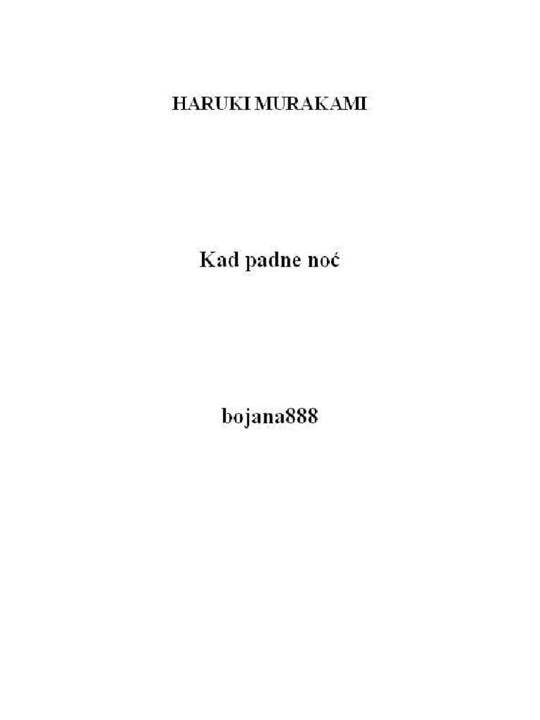 Haruki Murakami Kad Padne Noć | PDF
