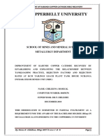 IMPROVEMENT OF KABUNDI COPPER CATHODE RECOVERY BY ESTABLISHING AND EXPLOITING THE RELATIONSHIP BETWEEN TANKLOADING PRACTICE, REJECTION FACTORS AND REJECTION RATES AT KCM TAILINGS LEACH PLANT TANK HOUSE NCHANGA INTEGRATED BUSINESS UNIT (NIBU)