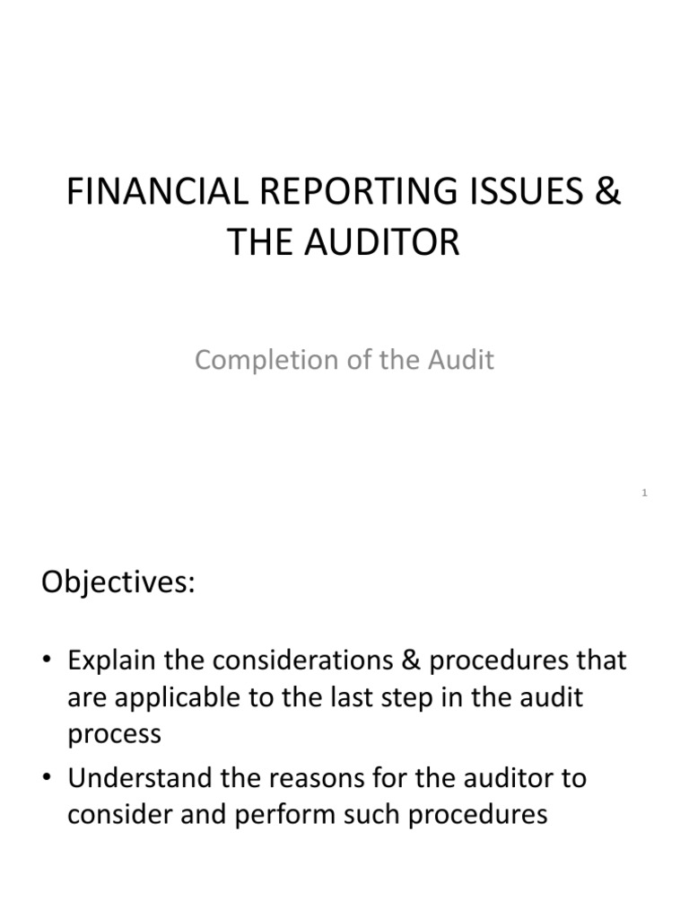 CAC4203 Completion of The Audit | PDF | Going Concern | Auditor's Report