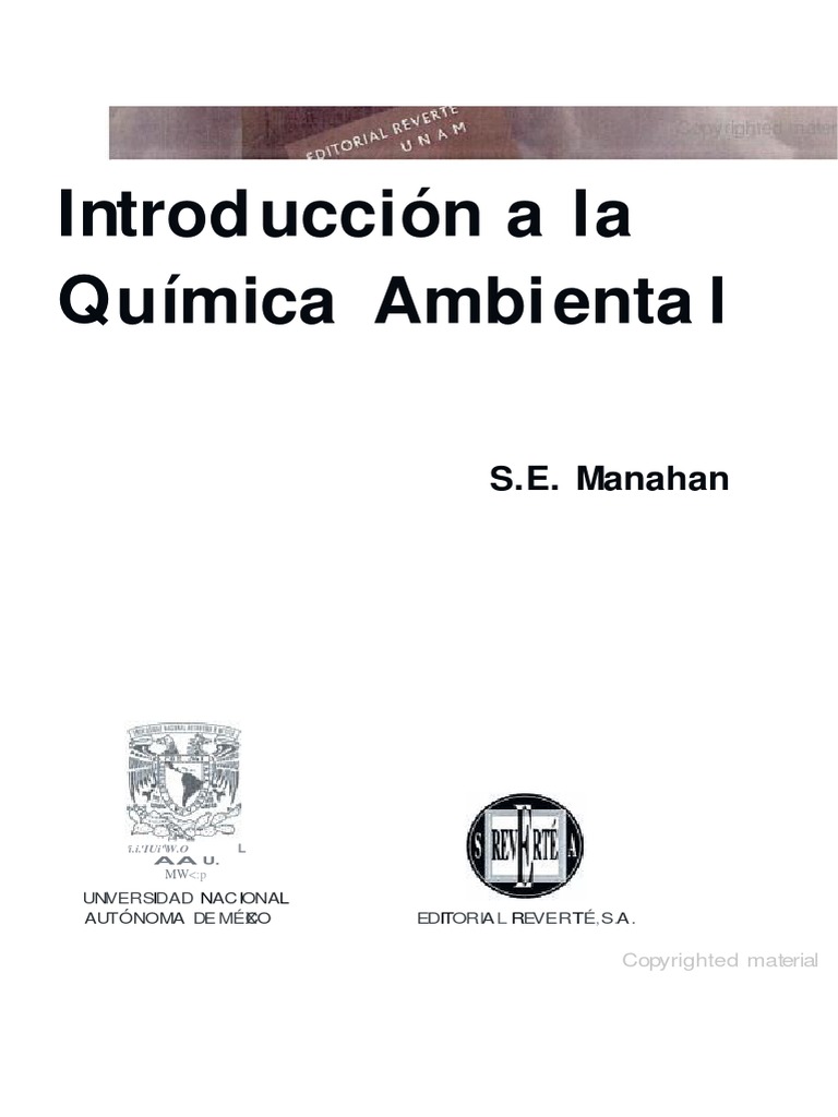 Introducción a La Química Ambiental. Conceptos Básicos Química verde Agua