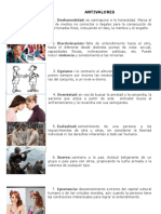 20 Antivalores. Contenido e Imagen