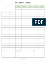 Weekly Study Schedule Mint No Times-mon PDF