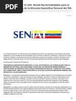 Finanzasdigital.com-Gaceta Oficial N 41242 Seniat Fija Formalidades Para La Rebaja Del 3 ó 5 de La Alícuota Impositiva Ge