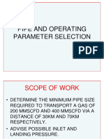 Pipe and Operating Parameter Selection