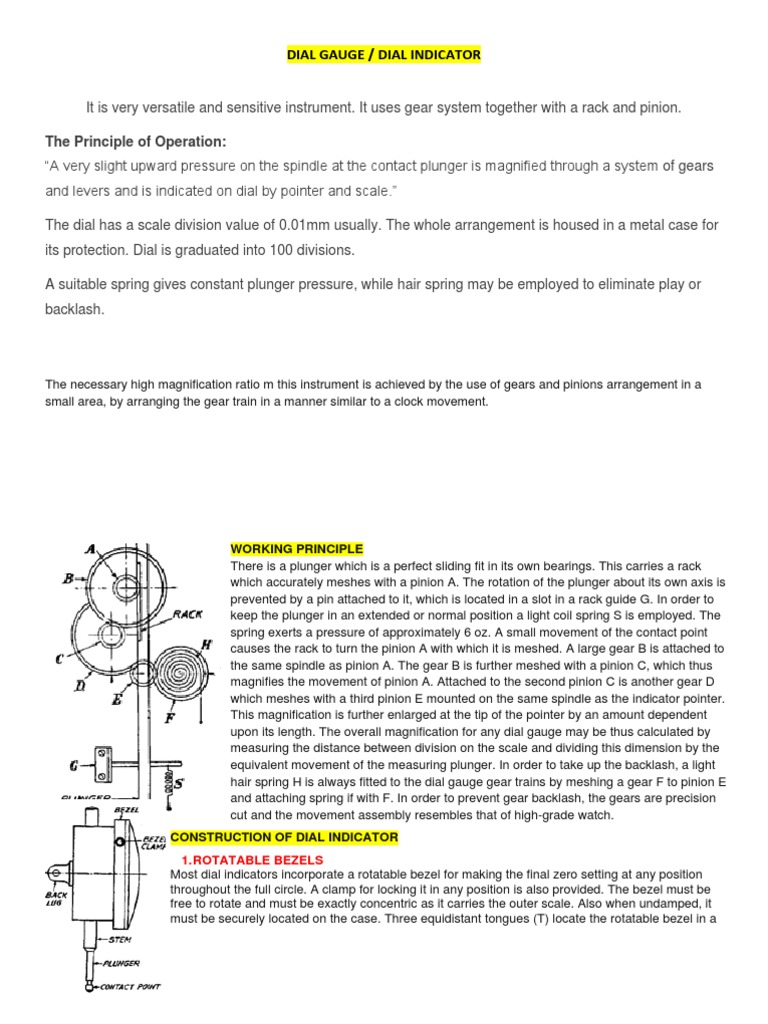 Dial Gauge PDF Gear Equipment