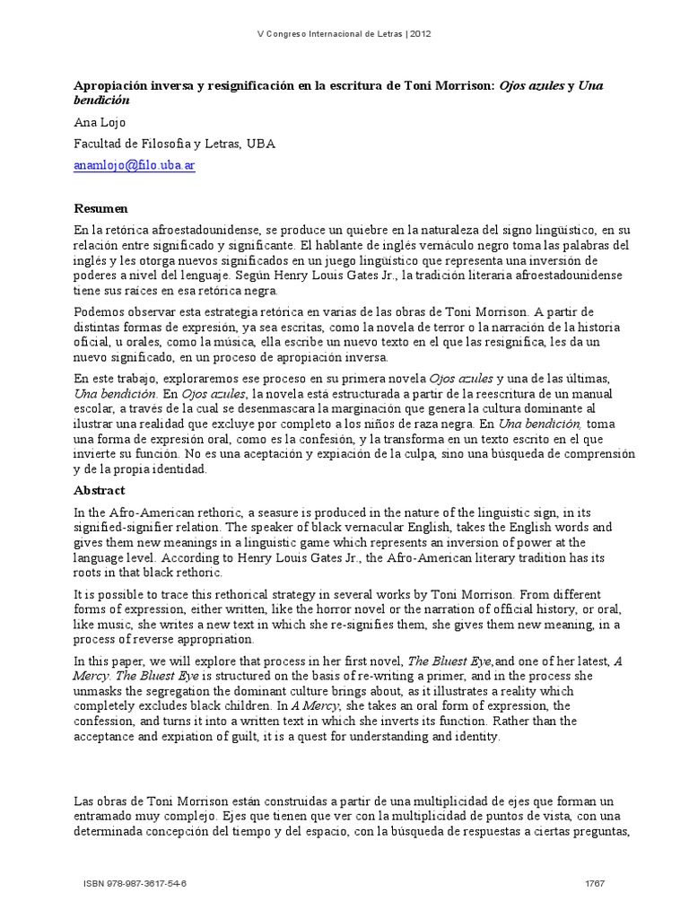 El Ojo Mas Azul Toni Morrison Pdf Consejos Ojos