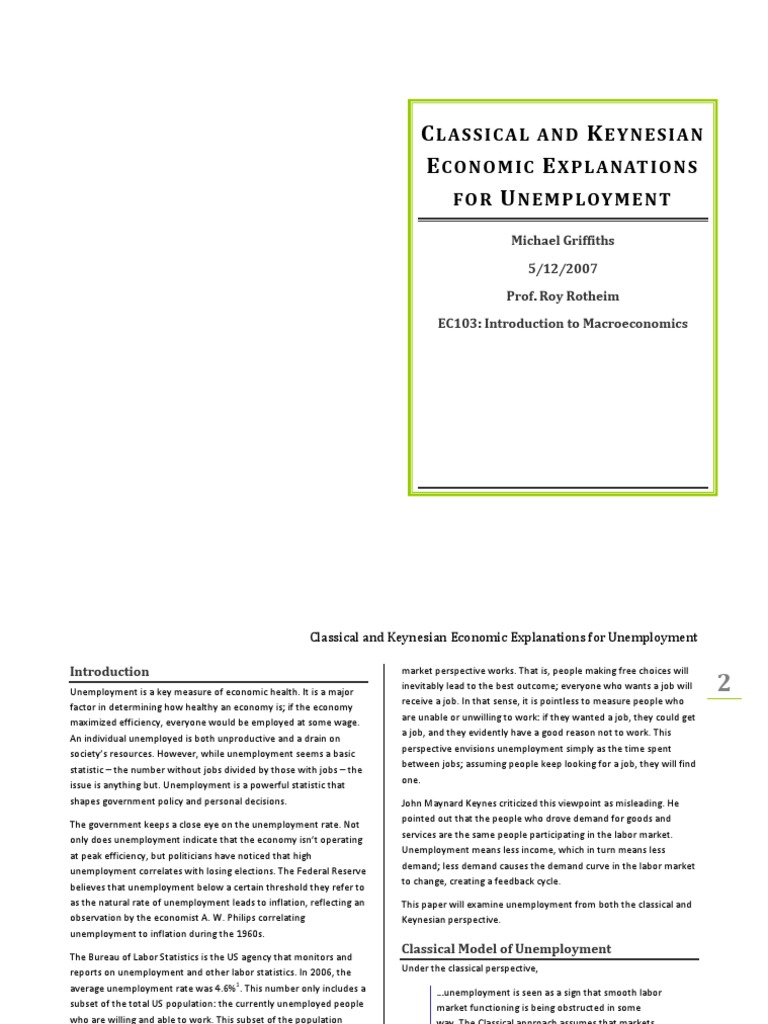 Unemployment analysis essay image