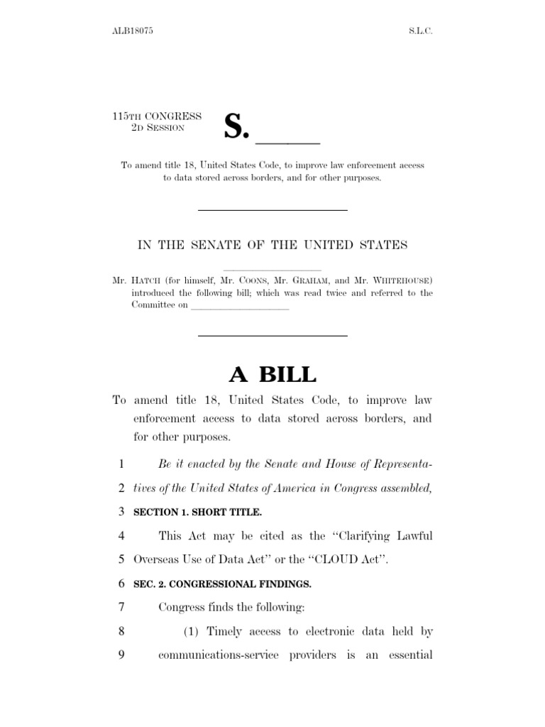 Clarifying Lawful Overseas Data Act | PDF | United States House Of ...