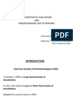 1) Pre-Anesthetic Evaluation and ASA-PS Grading