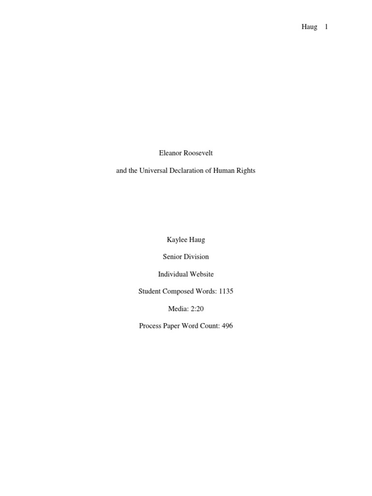 Process Paper NHD PDF Human Rights Cognitive Science