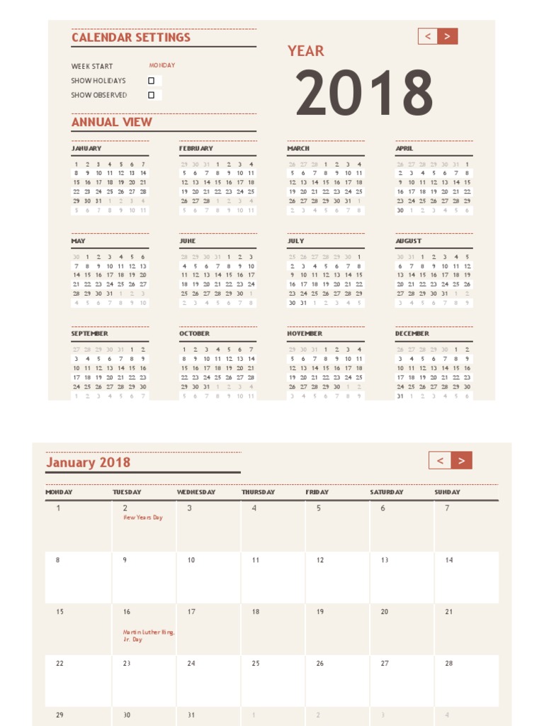 Any Year Calendar With Holidays1 | PDF | Workweek And Weekend | Public ...