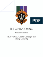 The Generator Inc.: 2017 - 2020 Capital Campaign and &uilding Ownership