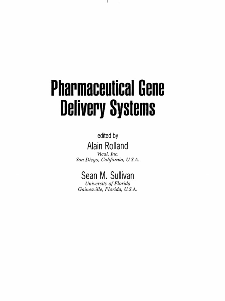 Pharmaceutical Gene Delivery System Pdf Transfection Gene Therapy
